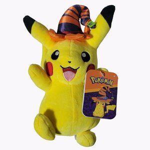 Pokemon Halloween Pikachu 10 inch Plush Witch Hat Seasonal Stuffed Animal Toy